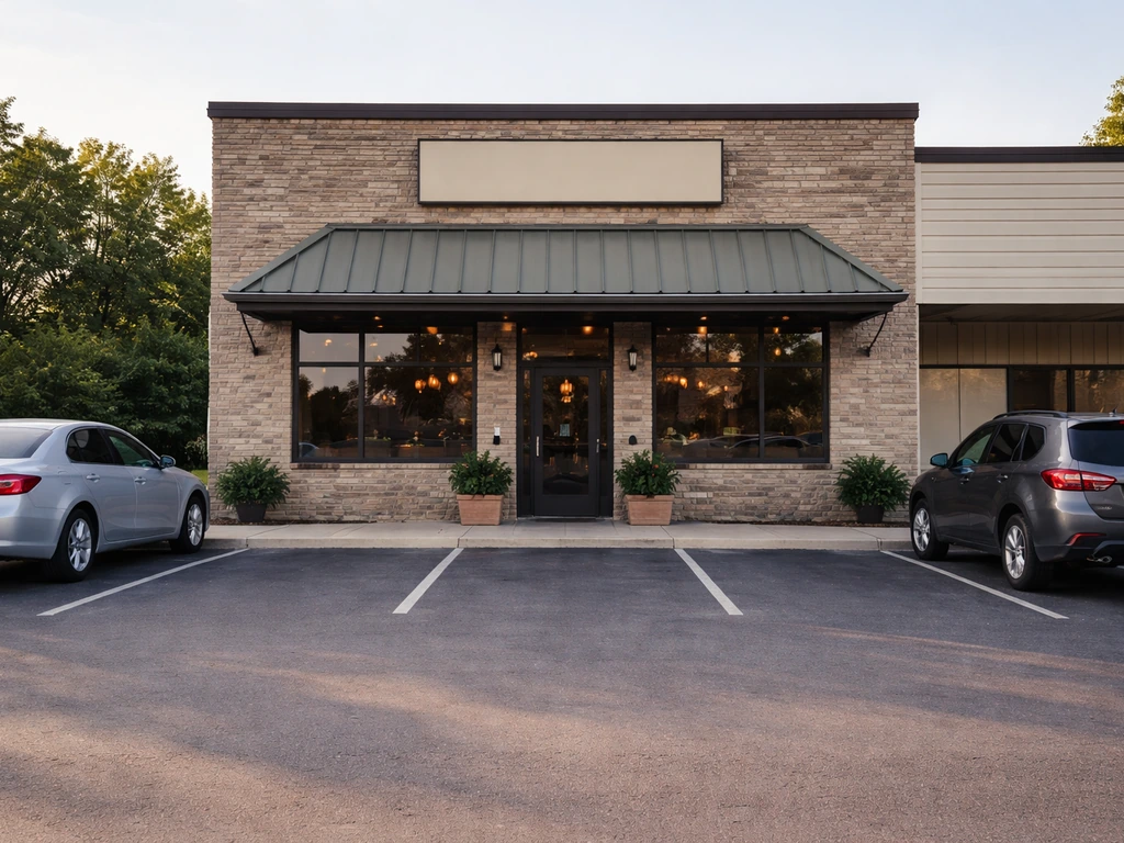 Exterior view of a simple strip-mall storefront on Southtowne Blvd with visible entrance and nearby parking